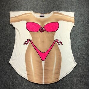 Vintage LA Imprints My Bikini T-Shirt Cover Up Pink Graphic Made in USA OSFM